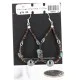$80 Certified Authentic Navajo .925 Sterling Silver Hooks Natural Turquoise Hematite Native American Earrings 370994156894