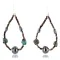 $80 Certified Authentic Navajo .925 Sterling Silver Hooks Natural Turquoise Hematite Native American Earrings 370994156894