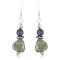 $80 Certified Authentic Navajo .925 Sterling Silver Hooks Natural Turquoise Sugilite Native American Earrings 370962102415