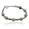 $80 Certified Authentic Navajo .925 Sterling Silver Natural Turquoise Round Gaspeite Native American Bracelet 390734631686