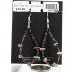 Certified Authentic Navajo .925 Sterling Silver Hooks Natural AJAX and Turquoise Native American Earrings 371001774076