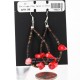 Certified Authentic Navajo .925 Sterling Silver Hooks Natural Coral Traditional Heishi Native American Earrings 390757170941