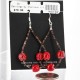 Certified Authentic Navajo .925 Sterling Silver Hooks Natural Coral Traditional Hieshi Native American Earrings 390762299853