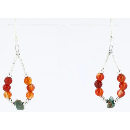 Certified Authentic Navajo .925 Sterling Silver Hooks Natural Turquiose Quartz Native American Earrings 390813055393