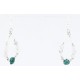 Certified Authentic Navajo .925 Sterling Silver Hooks Natural and WHITE Turquoise Native American Earrings 390848589056