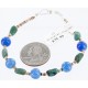 Certified Authentic Navajo .925 Sterling Silver Turquoise and BLUE AGATE Native American Bracelet 371017213299