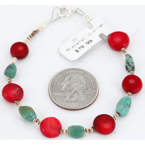 Certified Authentic Navajo .925 Sterling Silver Turquoise CORAL Native American Bracelet 371014193592 Certified Authentic Navajo .925 Sterling Silver Turquoise CORAL Native American Bracelet 371014193592