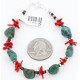 Certified Authentic Navajo .925 Sterling Silver Turquoise and Coral Native American Bracelet 371043571681