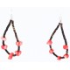Certified Authentic Navajo .925 Sterling Silver Hooks Natural CORAL LOOP HEISHI Native American Earrings 390792617348