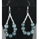 Certified Authentic Navajo .925 Sterling Silver Hooks Natural Dark Blue Quartz Native American Earrings 370964454294