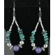 Certified Authentic Navajo .925 Sterling Silver Hooks Natural Turquoise Sugilite Native American Earrings 370959390449