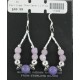 Certified Authentic Navajo .925 Sterling Silver Hooks Natural Pink Purple Quartz Native American Earrings 390726441130