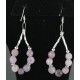 Certified Authentic Navajo .925 Sterling Silver Hooks Natural Pink Quartz Earring Native American Earrings 370964332696