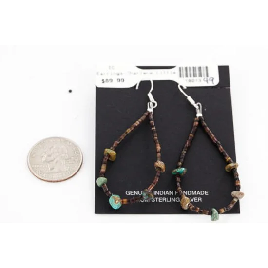 Certified Authentic Navajo .925 Sterling Silver Hooks Turquoise Native American Earrings 390794784483 Certified Authentic Navajo .925 Sterling Silver Hooks Turquoise Native American Earrings 390794784483