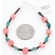 Certified Authentic Navajo .925 Sterling Silver Turquoise and ROSE QUARTZ Native American Bracelet 12589-11