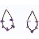 Certified Authentic Navajo NATIVE .925 Sterling Silver Hooks Natural AMETHYST LOOP Native American Earrings 371018710604