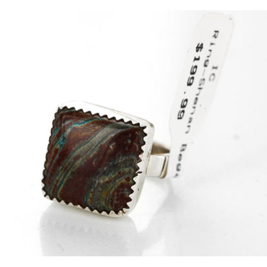 .925 SIlver Handmade Certified Authentic Navajo Natural Jasper Native American Ring  390849095832 All Products 390849095832 390849095832 (by LomaSiiva)
