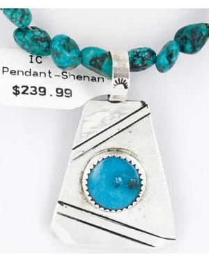 .925 SILVER Handmade Certified Authentic Navajo Turquoise Native American Necklace 390792605841