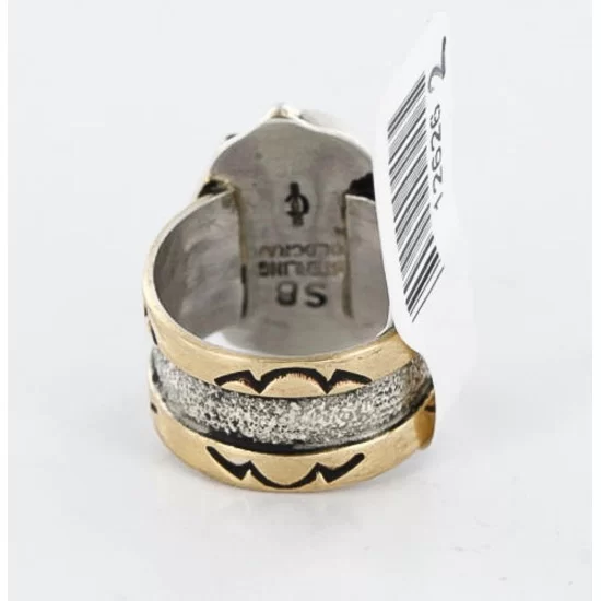 .925 Sterling Silver 12kt Gold Filled Handmade Certified Authentic Navajo Turquoise Native American Ring 371034162033 .925 Sterling Silver 12kt Gold Filled Handmade Certified Authentic Navajo Turquoise Native American Ring 371034162033
