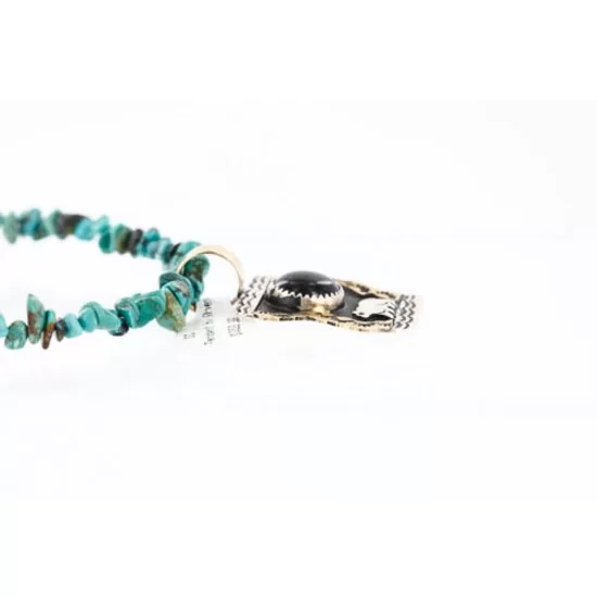 .925 Sterling Silver and 12kt Gold Filled Handmade Bear Certified Authentic Navajo Black Onyx Native American Necklace 371043431814 .925 Sterling Silver and 12kt Gold Filled Handmade Bear Certified Authentic Navajo Black Onyx Native American Necklace 371043431814