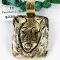 .925 Sterling Silver and 12kt Gold Filled Handmade Bear Certified Authentic Navajo Turquoise Native American Necklace 370998650748