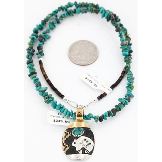 .925 Sterling Silver and 12kt Gold Filled Handmade Bear Certified Authentic Navajo Turquoise Native American Necklace 371034847371 .925 Sterling Silver and 12kt Gold Filled Handmade Bear Certified Authentic Navajo Turquoise Native American Necklace 371034847371