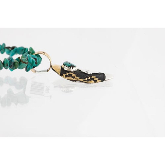 .925 Sterling Silver and 12kt Gold Filled Handmade Bear Certified Authentic Navajo Turquoise Native American Necklace 371034847371 .925 Sterling Silver and 12kt Gold Filled Handmade Bear Certified Authentic Navajo Turquoise Native American Necklace 371034847371