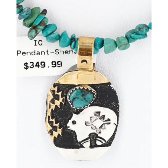 .925 Sterling Silver and 12kt Gold Filled Handmade Bear Certified Authentic Navajo Turquoise Native American Necklace 371034847371 .925 Sterling Silver and 12kt Gold Filled Handmade Bear Certified Authentic Navajo Turquoise Native American Necklace 371034847371