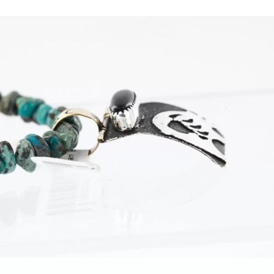 .925 Sterling Silver and 12kt Gold Filled Handmade Bear Certified Authentic Navajo Turquoise Native American Necklace 371060618375 .925 Sterling Silver and 12kt Gold Filled Handmade Bear Certified Authentic Navajo Turquoise Native American Necklace 371060618375