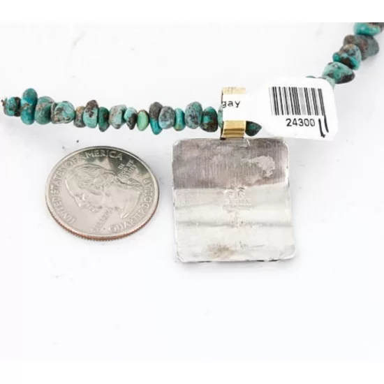 .925 Sterling Silver and 12kt Gold Filled Handmade Bear Certified Authentic Navajo Turquoise Native American Necklace 371060618375 .925 Sterling Silver and 12kt Gold Filled Handmade Bear Certified Authentic Navajo Turquoise Native American Necklace 371060618375
