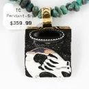 .925 Sterling Silver and 12kt Gold Filled Handmade Bear Certified Authentic Navajo Turquoise Native American Necklace 371060618375