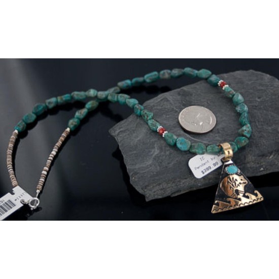 .925 Sterling Silver and 12kt Gold Filled Handmade Bear Certified Authentic Navajo Turquoise Native American Necklace 390654009279 .925 Sterling Silver and 12kt Gold Filled Handmade Bear Certified Authentic Navajo Turquoise Native American Necklace 390654009279