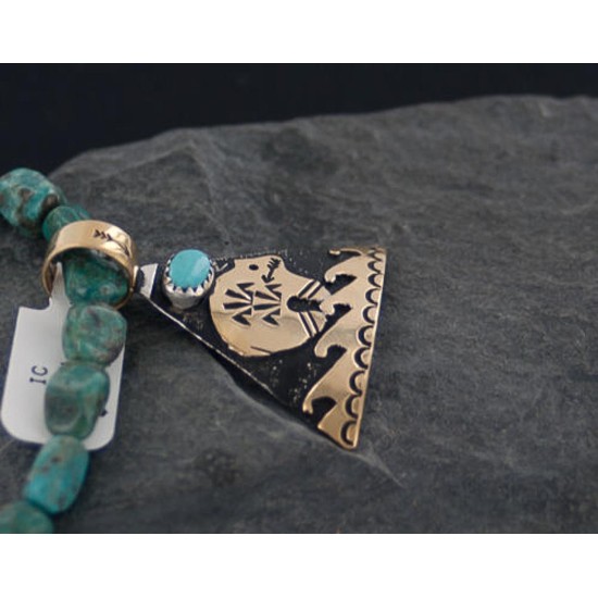 .925 Sterling Silver and 12kt Gold Filled Handmade Bear Certified Authentic Navajo Turquoise Native American Necklace 390654009279 .925 Sterling Silver and 12kt Gold Filled Handmade Bear Certified Authentic Navajo Turquoise Native American Necklace 390654009279