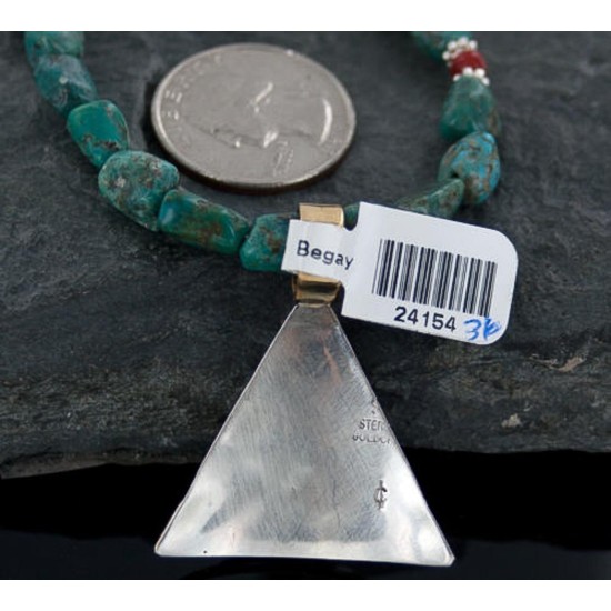 .925 Sterling Silver and 12kt Gold Filled Handmade Bear Certified Authentic Navajo Turquoise Native American Necklace 390654009279 .925 Sterling Silver and 12kt Gold Filled Handmade Bear Certified Authentic Navajo Turquoise Native American Necklace 390654009279