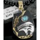 .925 Sterling Silver and 12kt Gold Filled Handmade Bear Certified Authentic Navajo Turquoise Native American Necklace 390667032578