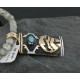 .925 Sterling Silver and 12kt Gold Filled Handmade Bear Certified Authentic Navajo Turquoise Native American Necklace 390719738610
