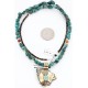 .925 Sterling Silver and 12kt Gold Filled Handmade Bear Certified Authentic Navajo Turquoise Native American Necklace 390810467880