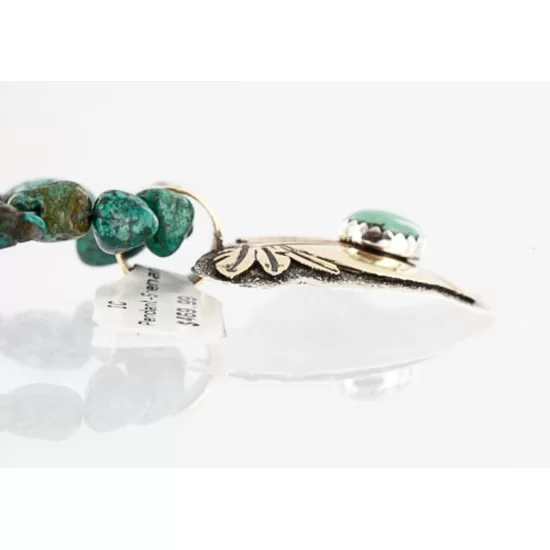 .925 Sterling Silver and 12kt Gold Filled Handmade Bear Certified Authentic Navajo Turquoise Native American Necklace 390810467880