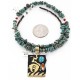 .925 Sterling Silver and 12kt Gold Filled Handmade Bear Certified Authentic Navajo Turquoise Native American Necklace 390824418376
