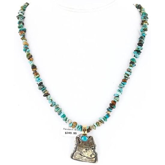 .925 Sterling Silver and 12kt Gold Filled Handmade Bear Certified Authentic Navajo Turquoise Native American Necklace 390839587498 .925 Sterling Silver and 12kt Gold Filled Handmade Bear Certified Authentic Navajo Turquoise Native American Necklace 390839587498