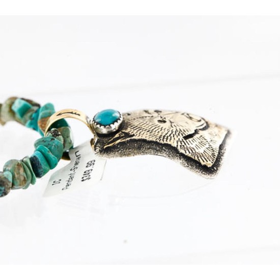 .925 Sterling Silver and 12kt Gold Filled Handmade Bear Certified Authentic Navajo Turquoise Native American Necklace 390839587498 .925 Sterling Silver and 12kt Gold Filled Handmade Bear Certified Authentic Navajo Turquoise Native American Necklace 390839587498
