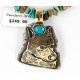 .925 Sterling Silver and 12kt Gold Filled Handmade Bear Certified Authentic Navajo Turquoise Native American Necklace 390839587498 .925 Sterling Silver and 12kt Gold Filled Handmade Bear Certified Authentic Navajo Turquoise Native American Necklace 390839587498