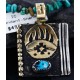 .925 Sterling Silver and 12kt Gold Filled Handmade Bear Claw Certified Authentic Navajo Turquoise Native American Necklace 370986796639 .925 Sterling Silver and 12kt Gold Filled Handmade Bear Claw Certified Authentic Navajo Turquoise Native American Necklace 370986796639