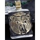.925 Sterling Silver and 12kt Gold Filled Handmade Bear Face Certified Authentic Navajo Native American Necklace 390749655454