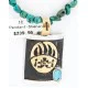 .925 Sterling Silver and 12kt Gold Filled Handmade Bear PAW Certified Authentic Navajo Turquoise Native American Necklace 371018717195