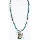 .925 Sterling Silver and 12kt Gold Filled Handmade Bear PAW Certified Authentic Navajo Turquoise Native American Necklace 371018717195