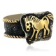 .925 Sterling Silver and 12kt Gold Filled HANDMADE Certified Authentic HORSE Navajo Native American Ring  12659-1