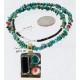 .925 Sterling Silver and 12kt Gold Filled HANDMADE Certified Authentic Multicolor Navajo Turquoise, Malachite and Onyx Native American Necklace 371103193640