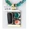 .925 Sterling Silver and 12kt Gold Filled HANDMADE Certified Authentic Multicolor Navajo Turquoise, Malachite and Onyx Native American Necklace 371103193640