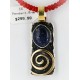 .925 Sterling Silver and 12kt Gold Filled Handmade Certified Authentic Navajo LAPIS and CORAL Native American Necklace 371077603025